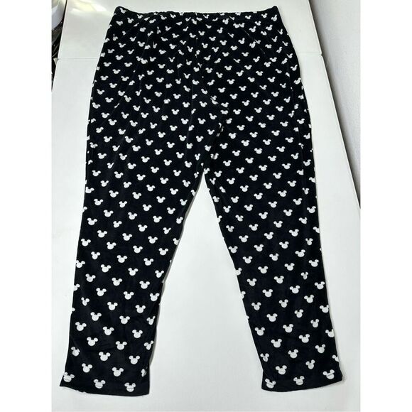 Disney Women’s Fleece Pajamas Pants Black White Elastic Waistband Size 2X - Picture 8 of 10